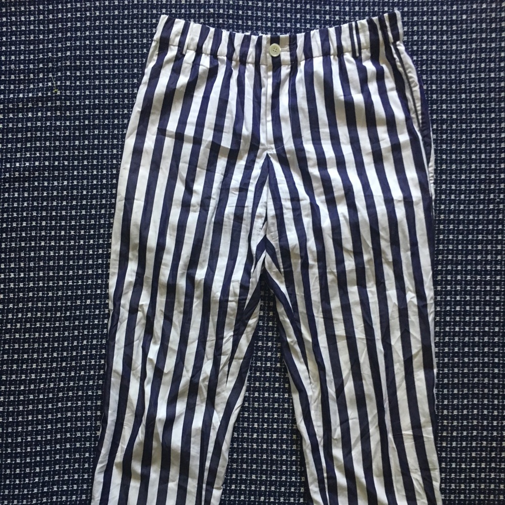 Thomas Mason for J Crew cropped stripe pants
